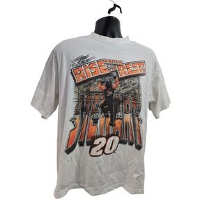 Vintage Tony Stewart #20 T-Shirt Rise Above The Rest NASCAR Chase Authentics Lar